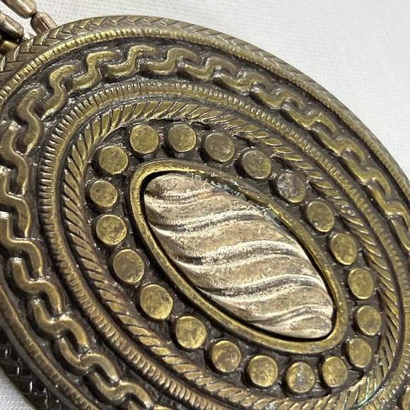 Chicos Metal Medallion Belt Multistrand Beaded Chain Womens Bronze Color Boho - Picture 7 of 11